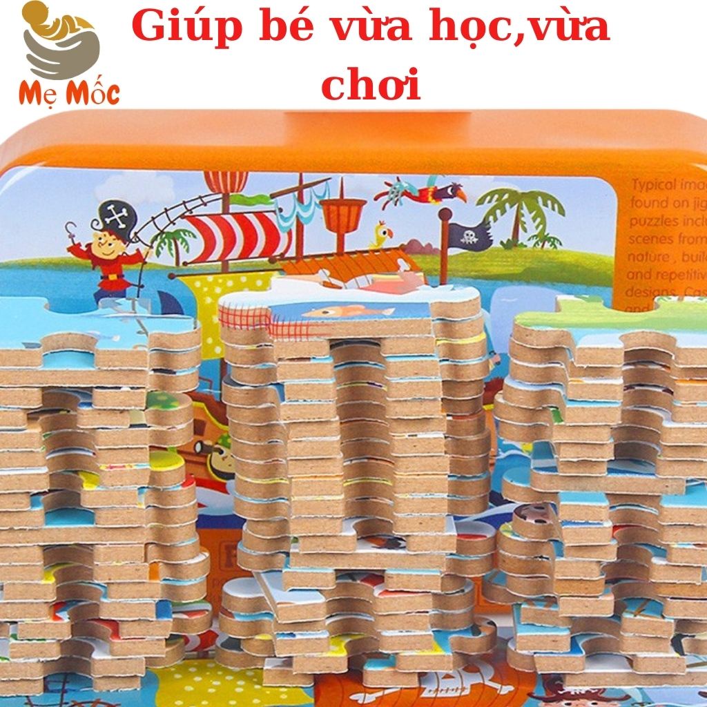 Tranh Ghép Hình Cho Bé 60 Mảnh Bằng Gỗ, Đồ Chơi Ghép Hình Gỗ Cho Bé Tư Duy, Sáng Tạo, Mẹ Mốc Shop ,H60M