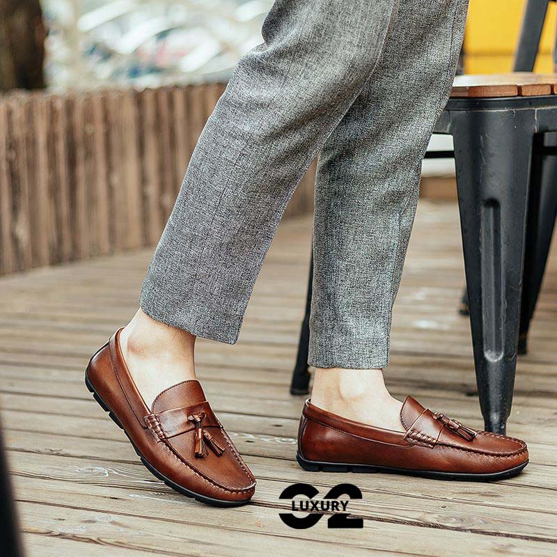 Giày lười nam Luxury dáng Moccasin Shoes BL09-1 giày da cao cấp chống trơn trượt nhiều size