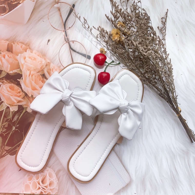 Dép lê nữ bệt, dép thời trang nữ thắt nơ 4 cánh thời trang