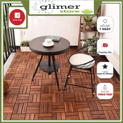 Combo 10 Tấm vỉ gỗ lót sàn 12 Nan - Vỉ gỗ nhựa lót sàn nhà tắm ban công sân thượng ngoài trời chịu thời tiết