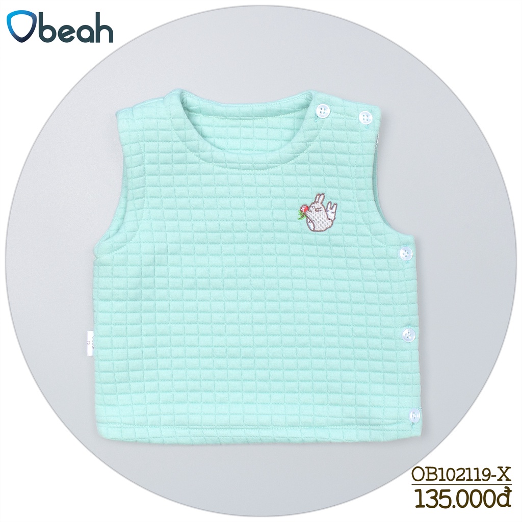 Áo gile trần bông cho bé Obeah, Chất liệu cotton tự nhiên cho bé từ 0-24m