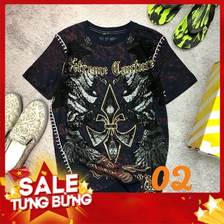 Áo phông nam nữ AH02 unisex hình đôi cánh thêu chỉ nổi ngắn tay không cổ Konfflic (sỉ inbox)