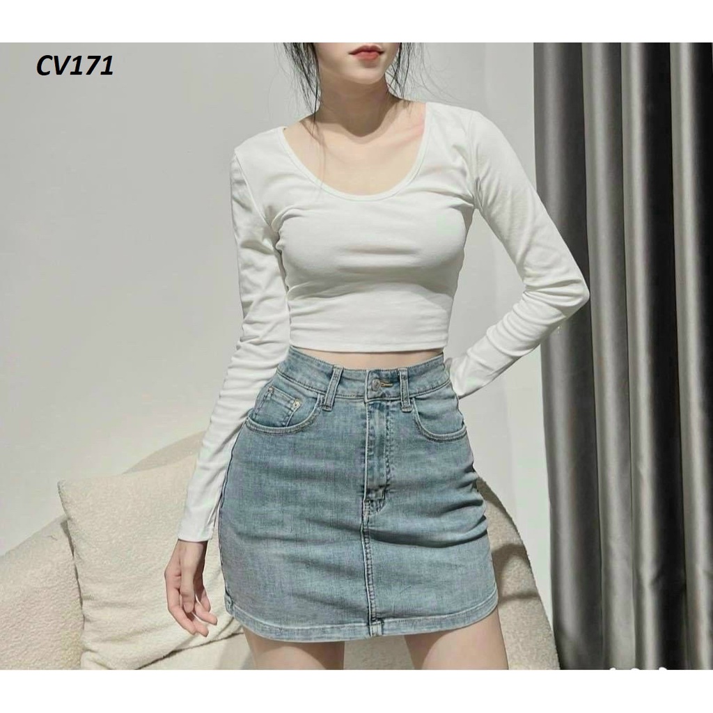 Chân Váy Ngắn Vải Jean Co Giãn Có Lót Quần CV171