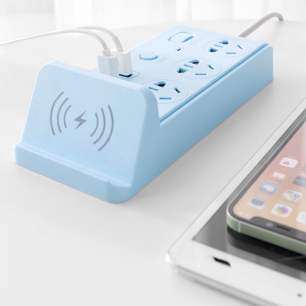 Ổ Cắm Điện Thông Minh Kiêm Sạc Không Dây và Sạc USB, Dây 1,8m
