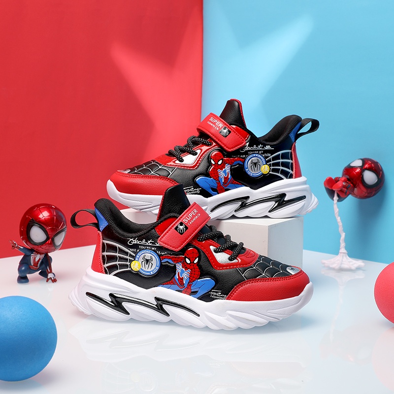 Giày thể thao phong cách người nhện chống trơn trượt với 3 màu tùy chọn dành cho bé trai