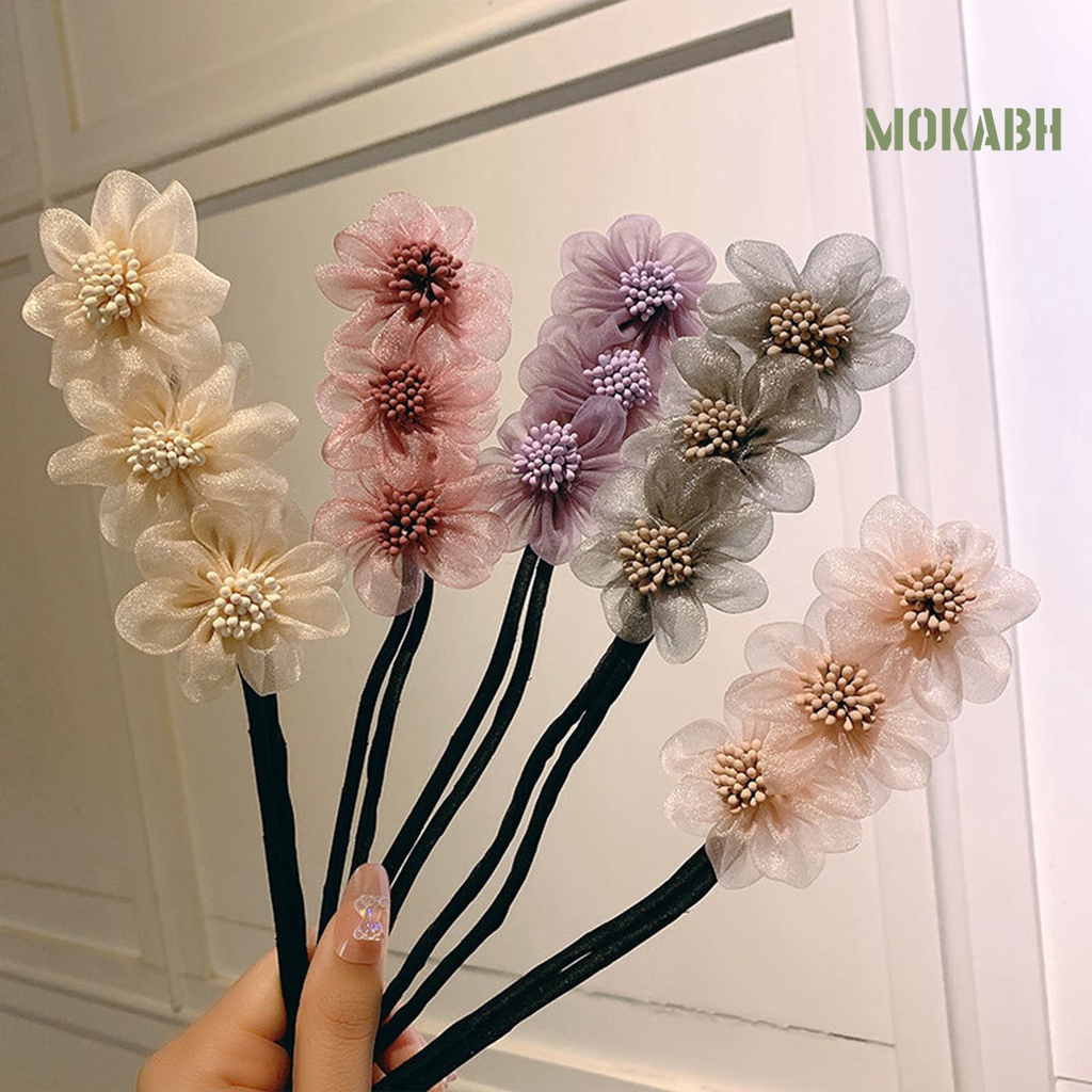 Kẹp Tóc Chiffon Hình Hoa Đơn Giản Thanh Lịch Dễ Phối Đồ