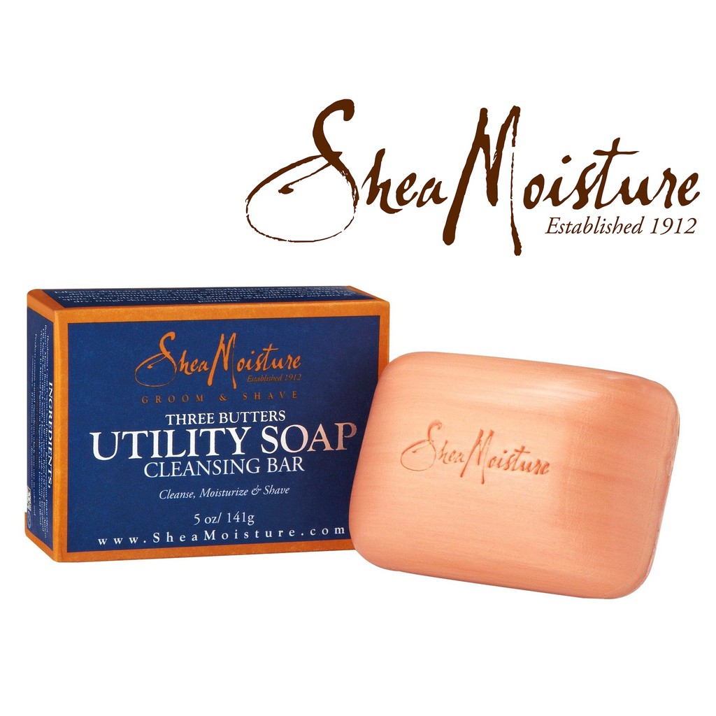 Shea Moisture xà phòng đa năng cho nam Three Butters Utility Soap Cleansing Bar - 141g