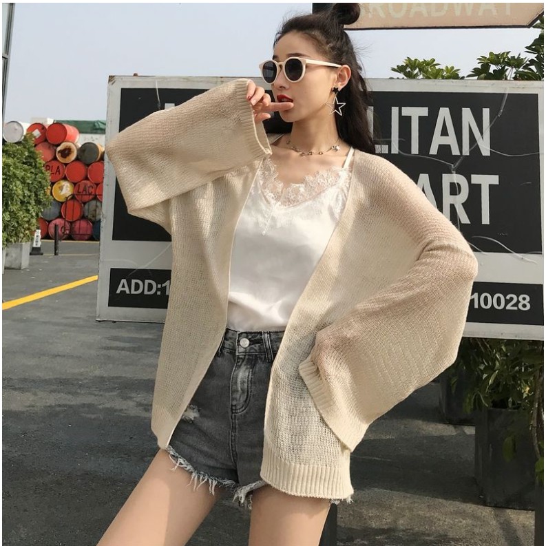 [Áo khoác nữ Cardigan] Áo khoác nữ len mỏng phong cách Hàn Quốc  Sexy, đi phố, đi dạo , đi chơi