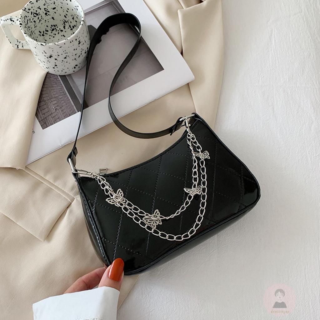 Túi Đeo Dưới Cánh Tay Với Dây Xích Trang Trí Hình Bướm Dành Cho Nữ