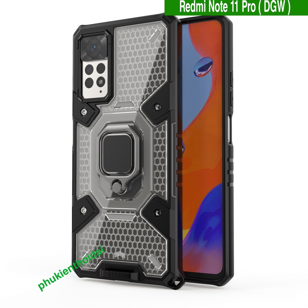 Ốp lưng Redmi Note 11 Pro bản ( DGW ) tổ Ong Iring không gian mới chống sốc giá đỡ xem phim