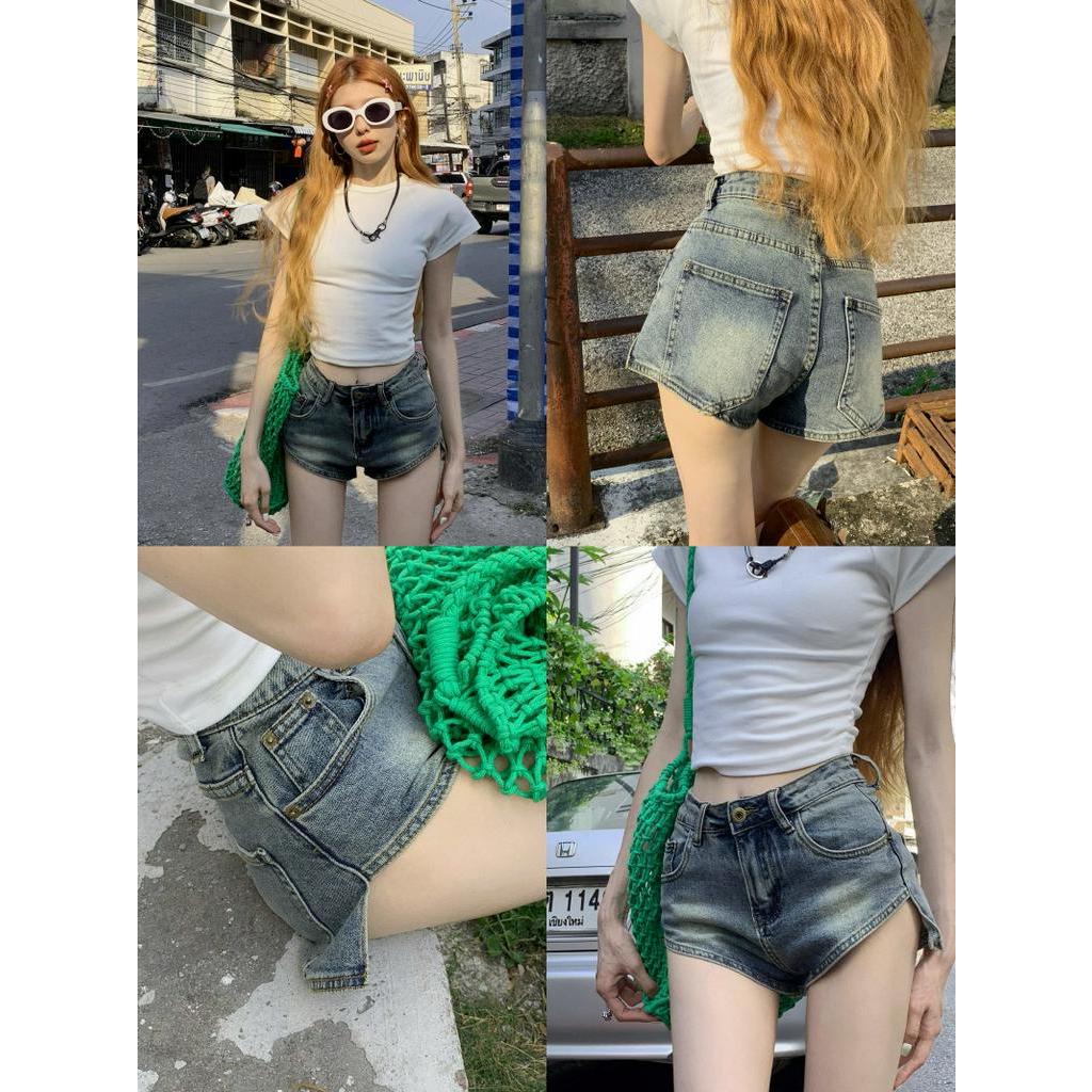62210 Mùa Hè Hot Girl Quần Short Denim Siêu Ngắn