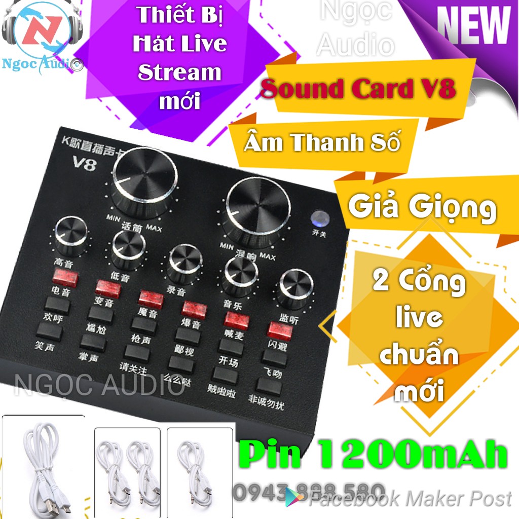 Bộ live stream sound card V8 Micro Bm 800 TẶNG TAI PHONE VÀ CHÂN ĐỂ BÀN