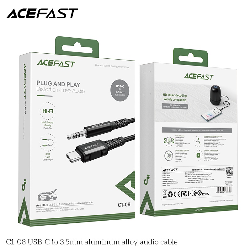 Cáp chuyển âm thanh ACEFAST USB-C to 3.5mm  - C1-08