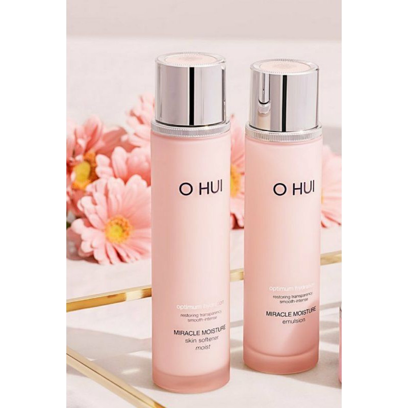 Nước hoa hồng dưỡng ẩm cho da khô OHUI Miracle Moisture Skin Softener Moist 150ml (tách sét ko vỏ)