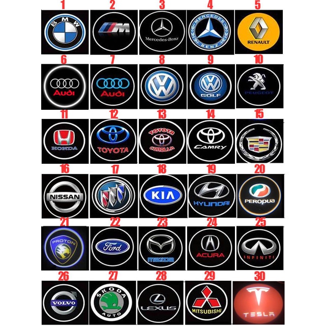 Set 2 Đèn Led DC 5V Gắn Cửa Xe Ô Tô Cho perodua proton toyota vw