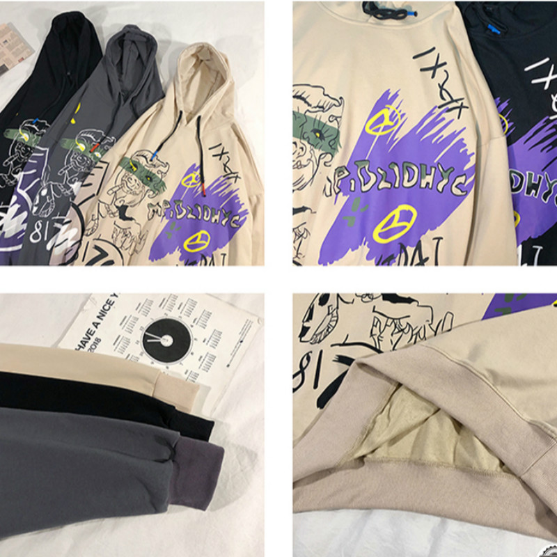 Áo Hoodie Dáng Rộng Có In Hình Phong Cách Hàn Quốc Cho Nam Nữ | BigBuy360 - bigbuy360.vn