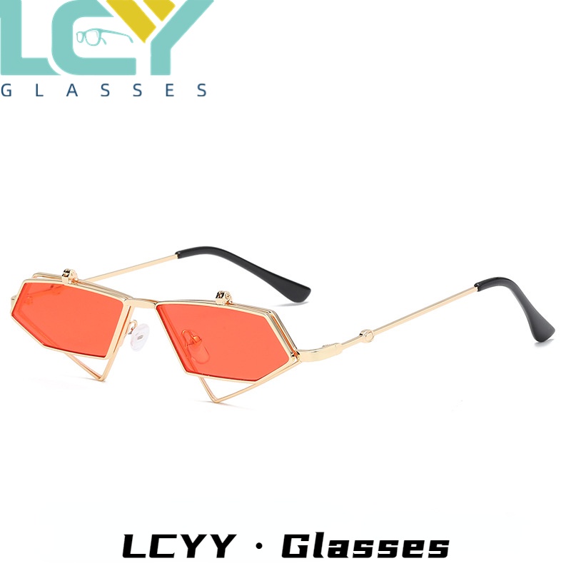 Kính Mát Mắt Mèo Gọng Kim Loại Lật Phong Cách Âu Mỹ Cá Tính Dành Cho Nữ 5293