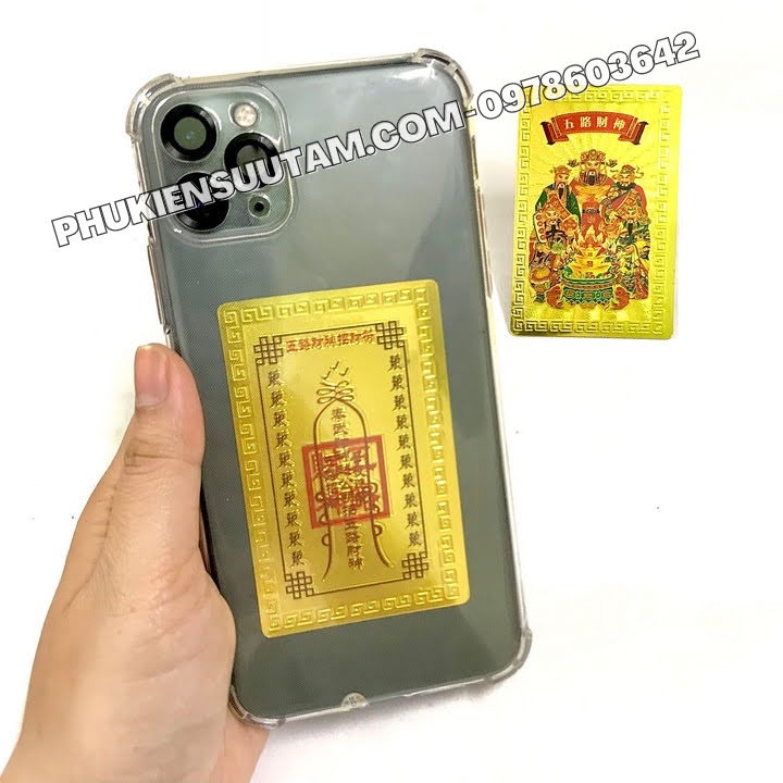 Thẻ Kim Bài Ngũ Lộ Thần Tài, kích thước: 8.3cmx5.3cmx0.2cm - SP005736