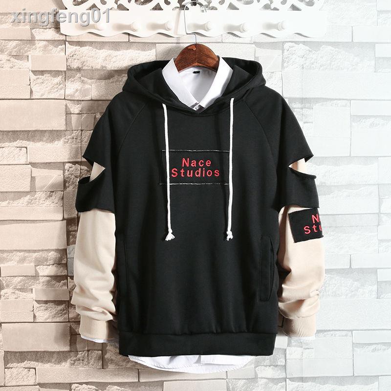 Áo Hoodie Giả Nhiều Lớp In Họa Tiết Thời Trang Cho Nam