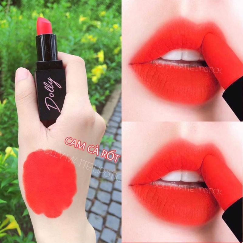 [Cam Cà Rốt] Son  Sáp Phủ Phấn Dolly Không Chì Màu Cam Cà Rốt | BigBuy360 - bigbuy360.vn