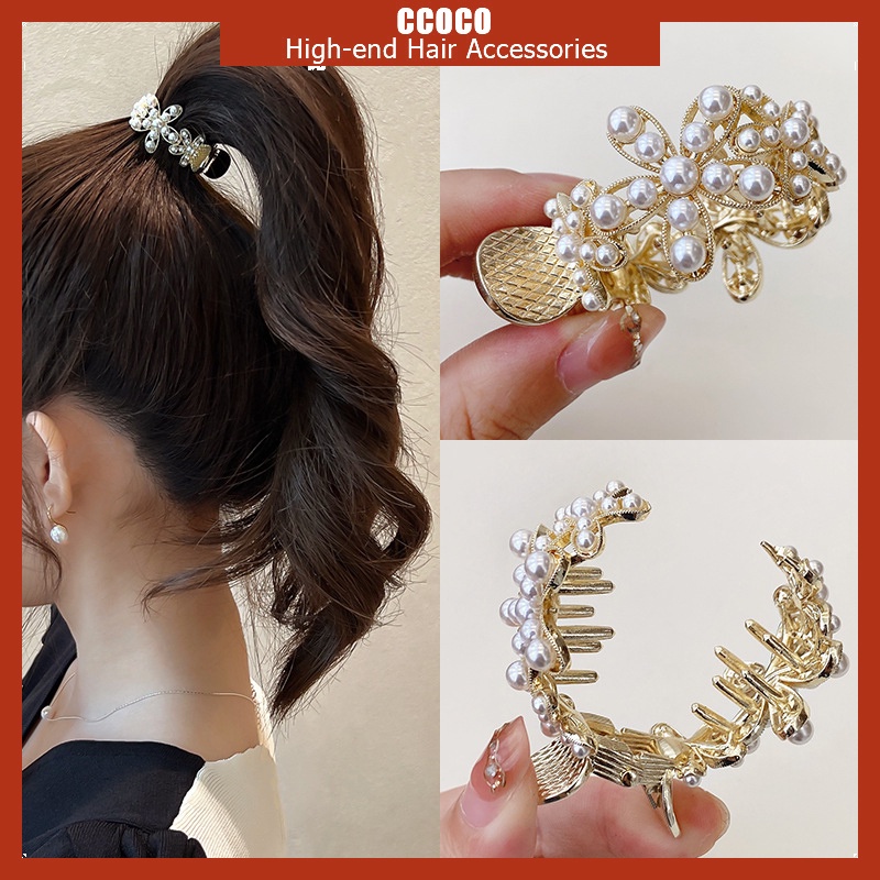 Kẹp Tóc Hình Hoa Đính Ngọc Trai Phong Cách Hàn Quốc Cho Nữ