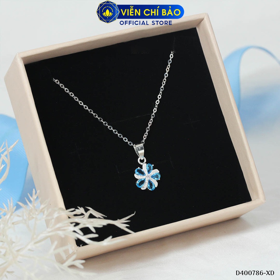 Dây chuyền bạc nữ mặt hoa bách nhật nhiều màu chất liệu bạc 925 thời trang phụ kiện trang sức Viễn Chí Bảo D400786