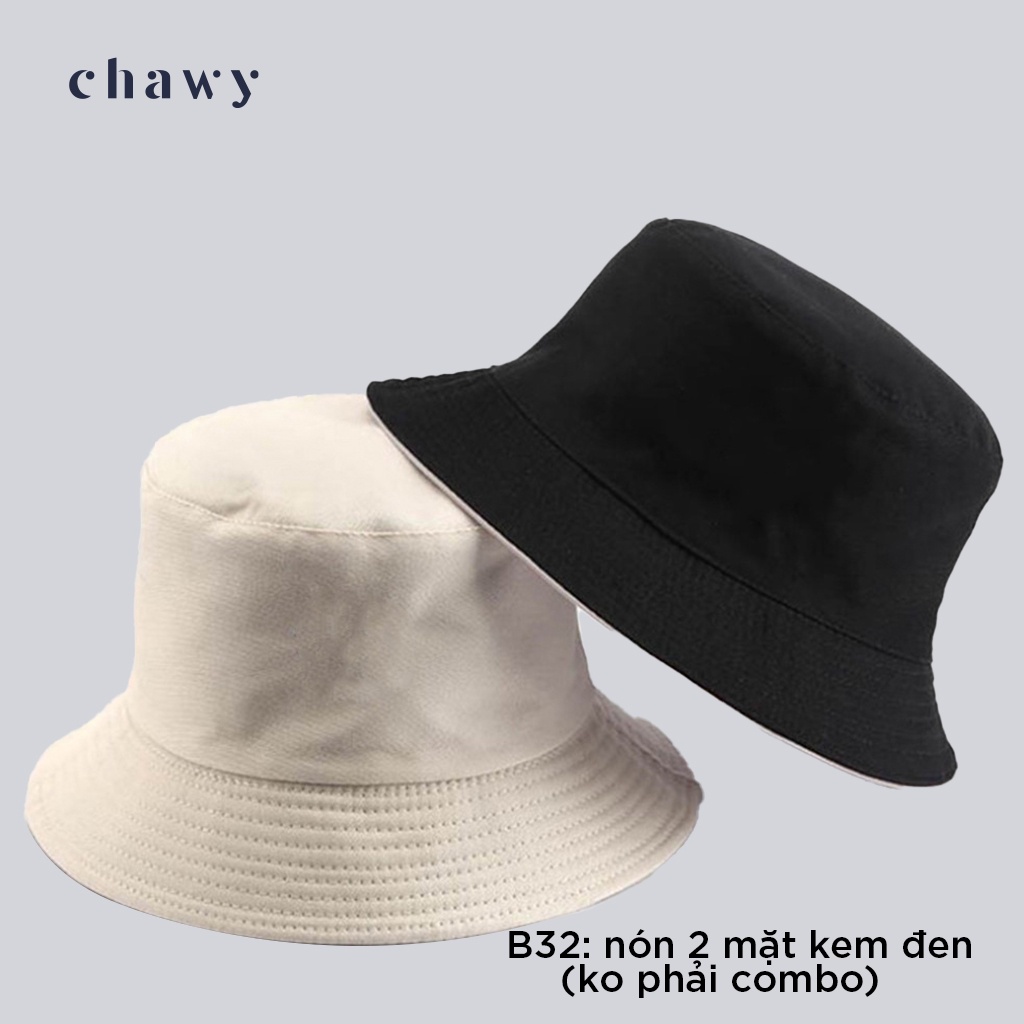 Nón bucket trơn nữ nam, mũ bucket vành tròn cụp phong cách Ulzzang nhiều màu chawystore