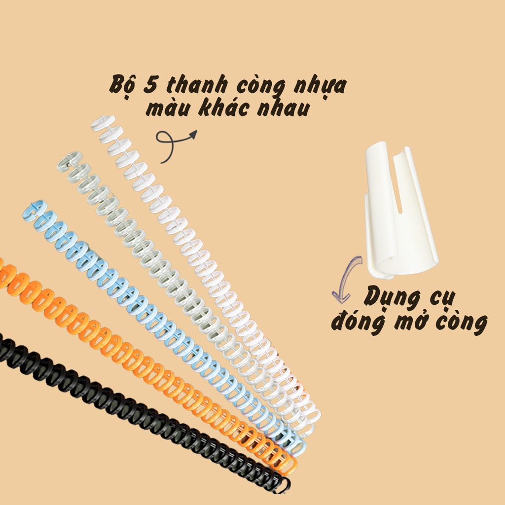 Combo tiết kiệm sổ còng Klong, phụ kiện binder, văn phòng phẩm giá rẻ Tuệ Minh