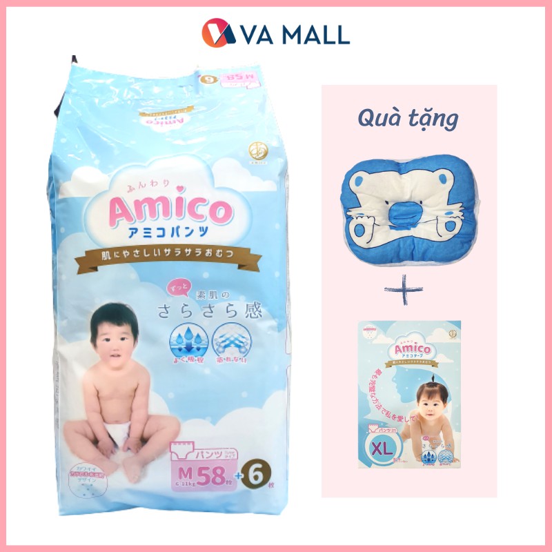 Tã Bỉm Quần AMICO Nội Địa Nhật Cao Cấp cho bé M64/L50/XL44/XXL28