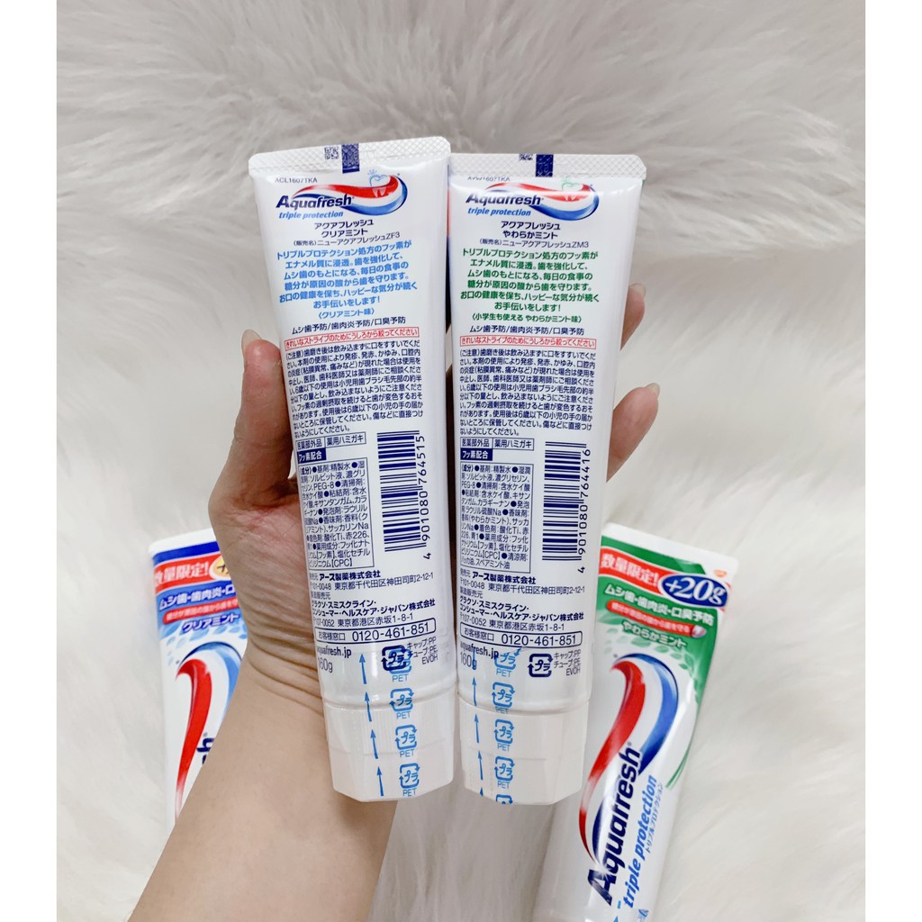 [ HÀNG NHẬT] Kem Đánh Răng Aquafresh Triple Protection 160g