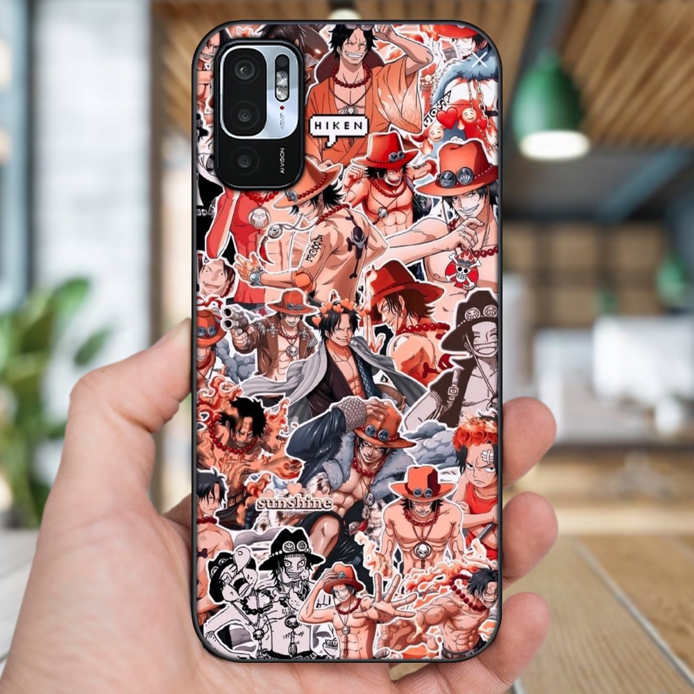 Ốp lưng Xiaomi Redmi Note 10 5G viền đen in hình Ace One Piece