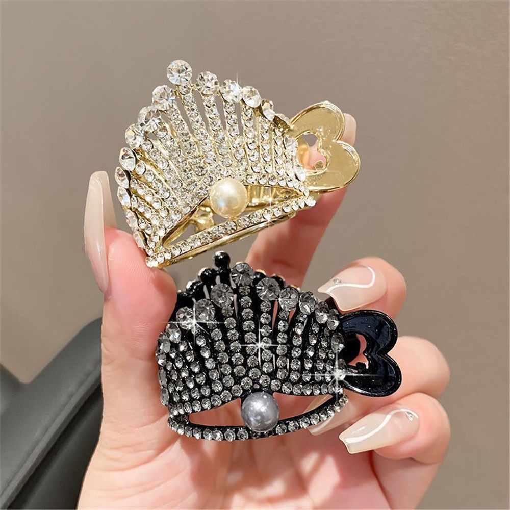 trâm cài tóc Kẹp Tóc Hình Vương Miện Đính Đá Ngọc Trai Nhân Tạo Phong Cách Hàn Quốc Thời Trang Mùa Hè Cho Nữ