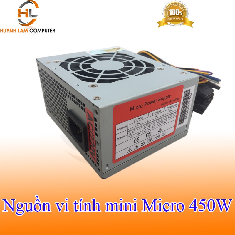 Nguồn máy tính mini Micro ATX-450W Fan 8cm (tem đỏ) - Tin học An Phú phân phối