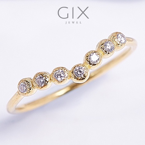 Nhẫn bạc nữ giá rẻ mạ vàng chữ V đính đá Gix Jewel SPGN56
