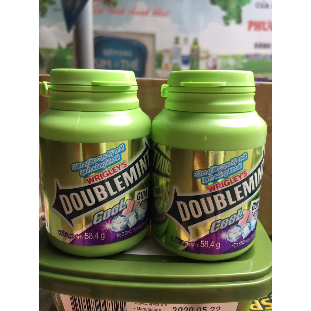 Kẹo sing-gum Doublemint Hương Bạc Hà Hũ 58,4g