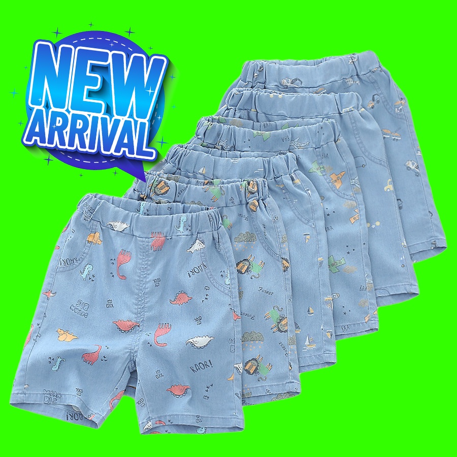 Quần bò cộc bé trai / Quân short bò bé trai chất liệu bò giấy vải sinh học Tencel siêu mềm, nhẹ mát cho bé 3-7 tuổi