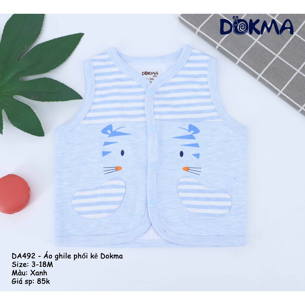 Dokma - Áo gile phối kẻ 3-18M (DA492)