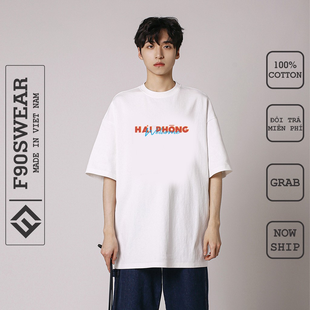 Áo thun nam nữ - áo phông nam nữ UNISEX tay lỡ dáng rộng chất 100% COTTON in hình HẢI PHÒNG