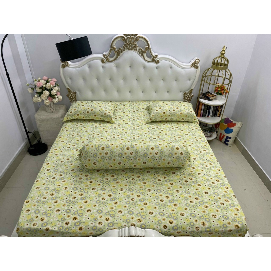 Bộ Ga Giường Thun Lạnh Hàn Quốc Cute  HN185- Xưởng Ga Gối Hồng Nhung