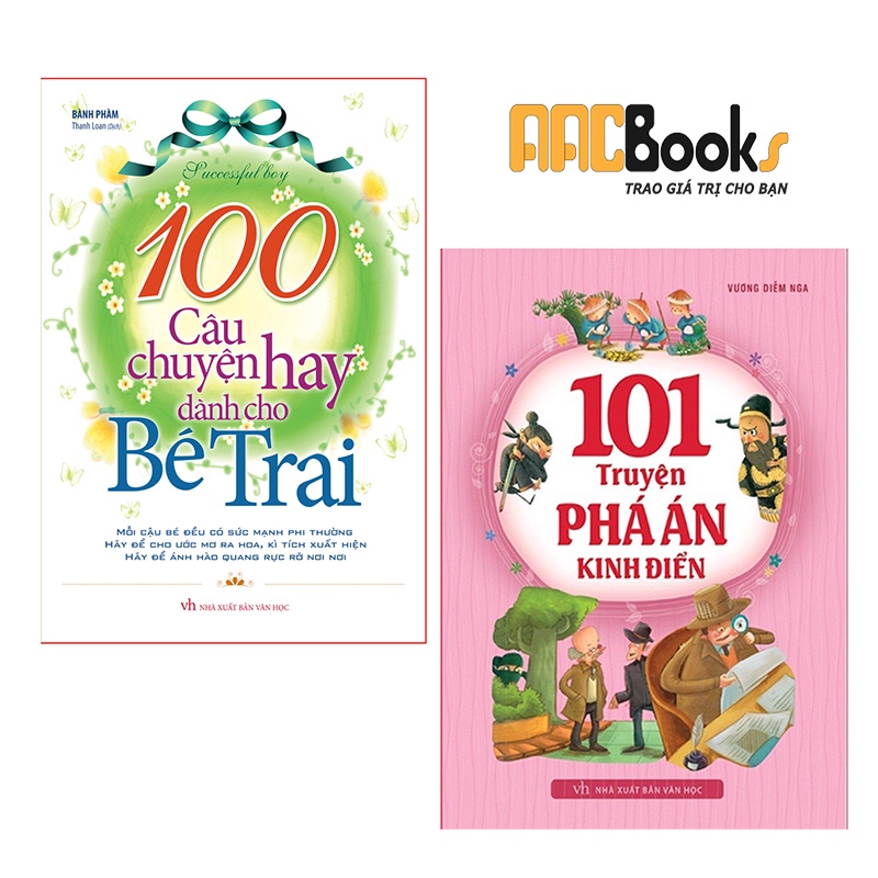 Sách - Bộ 2 cuốn 100 câu chuyện hay dành cho bé trai + 101 truyện phá án kinh điển - ML-TNHI