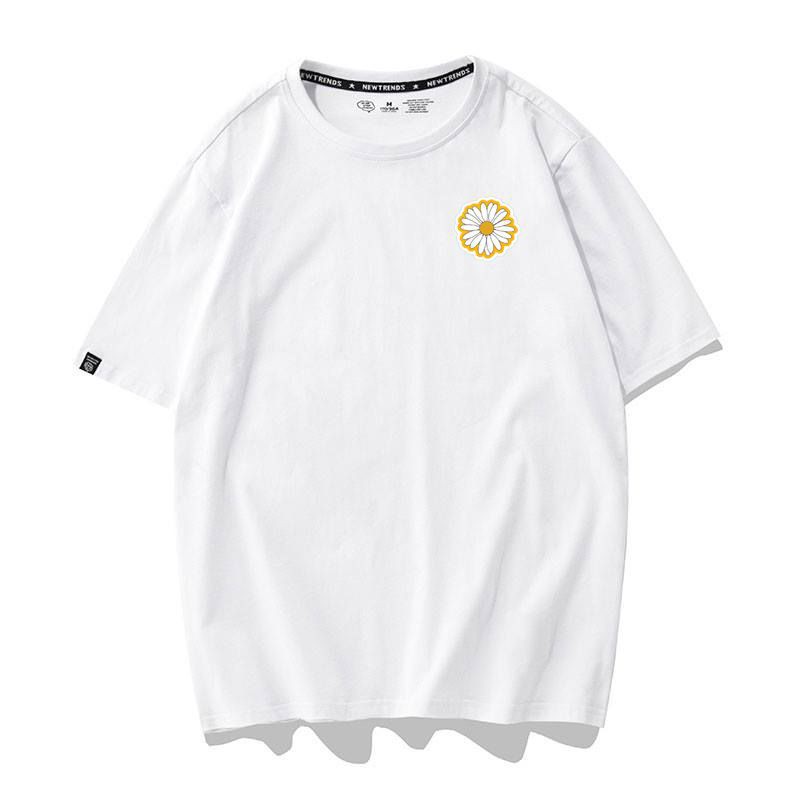 [Hàng Xịn, Gía Tốt] Áo Phông Thun Nữ Tay Ngắn Icon Hoa Cúc Hàn Quốc - Unisex - Cotton - Mã AT027
