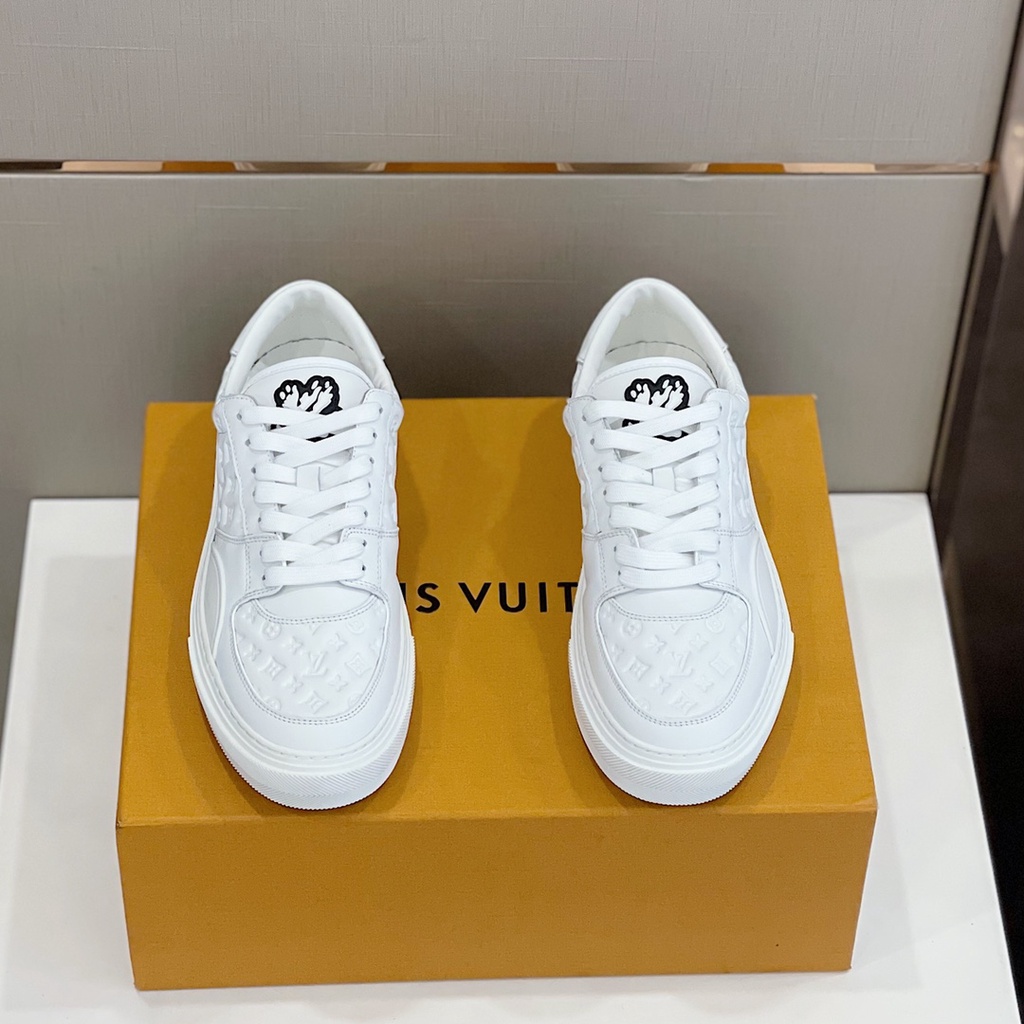 Giày thể thao nam da thật Louis Vuitton LV hoạ tiết thương hiệu dập nổi thời thượng