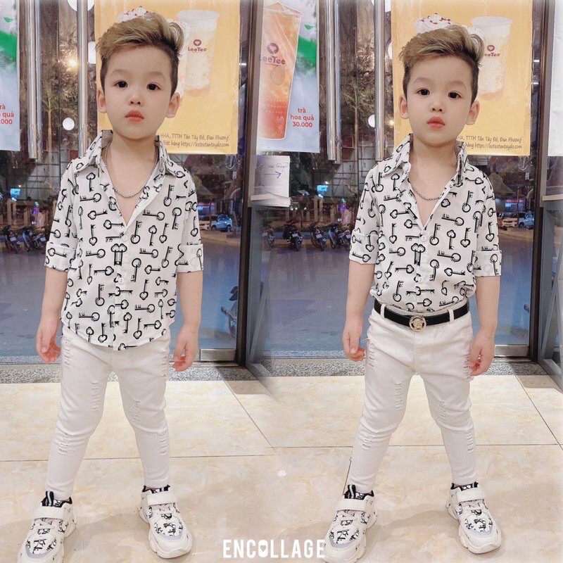 Áo sơ mi lụa cho bé trai