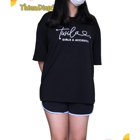 Áo thun nữ form rộng, tay lỡ, vải cotton in chữ font đẹp đủ màu mềm, mịn, mát free size - Freeship