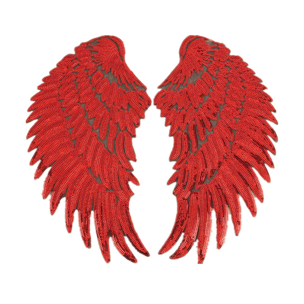 1 Cặp Miếng Dán Ủi Quần Áo Hình Cánh Thiên Thần Đính Kim Sa