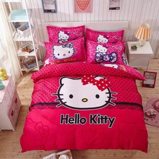 Set chăn ga gối cotton poly hình Kitty