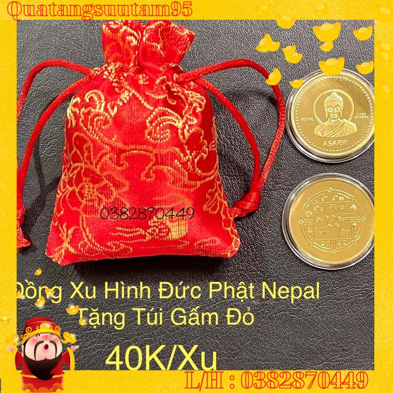 Đồng Xu Phật Thích Ca Nepal Phong thuỷ Tài Lộc May Mắn