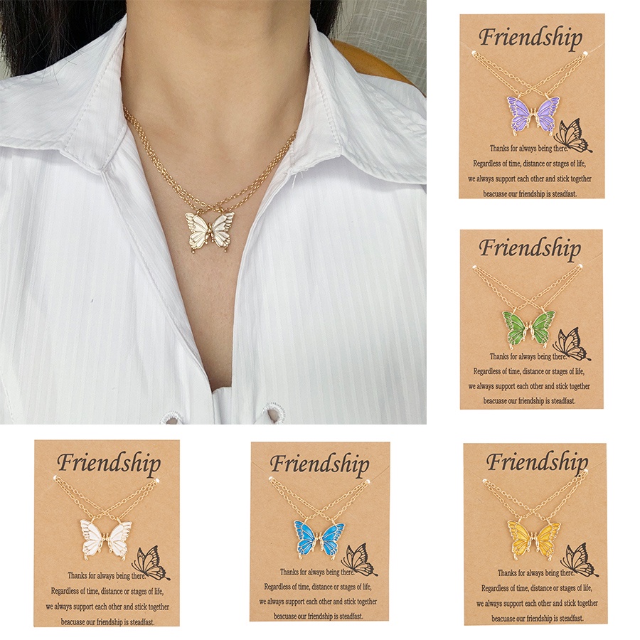 Set 2 Vòng cổ Mặt Hình Bươm Bướm Giấy Thời Trang Dành Cho Nữ