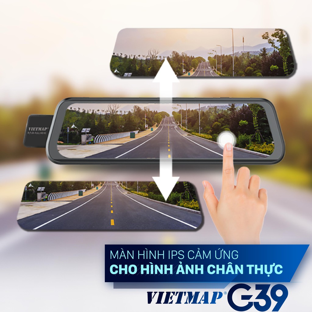 Camera Hành Trình VIETMAP G39 - Cảnh báo giao thông bằng giọng nói - Màn hình gương cảm ứng - Hàng Chính Hãng