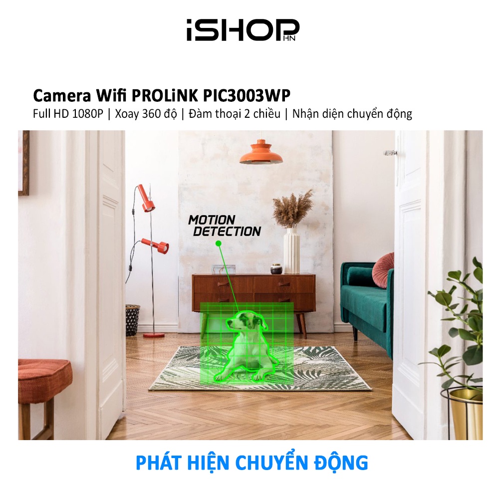 Camera Wifi Prolink PIC3003WP Full HD 1080P, xoay 360 độ, đàm thoại 2 chiều, theo dõi ngày đêm, theo dõi chuyển động